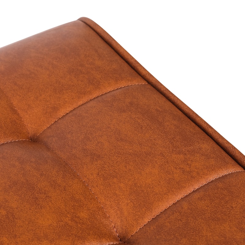 Adeco 41 Inches Faux Leather Ottoman Bench for Living Room