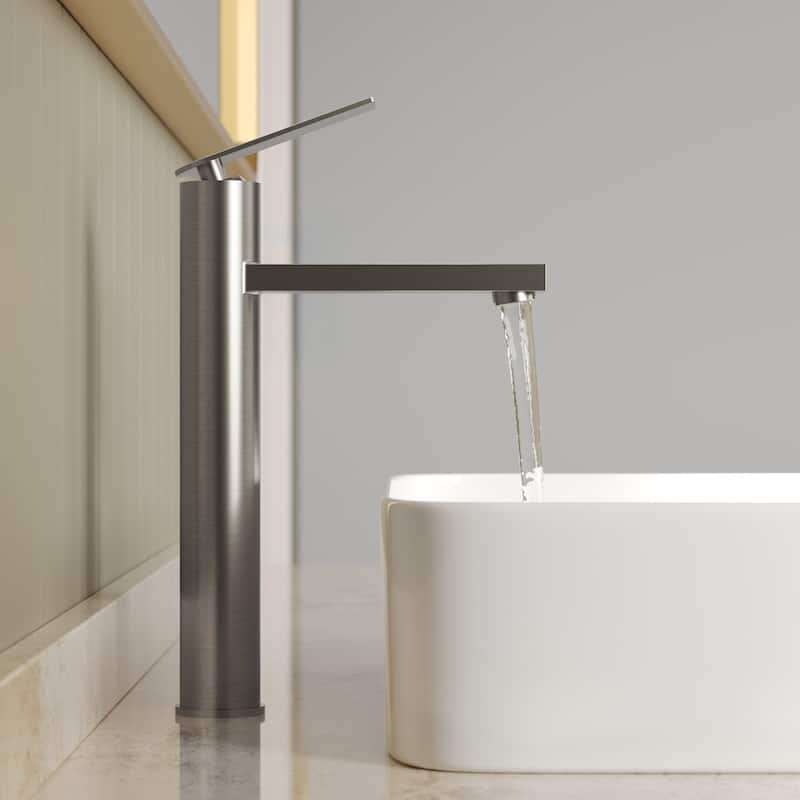 GRANDJOY 2-Pack High-Arc Bathroom Vanity Faucet, Single Hole Installation