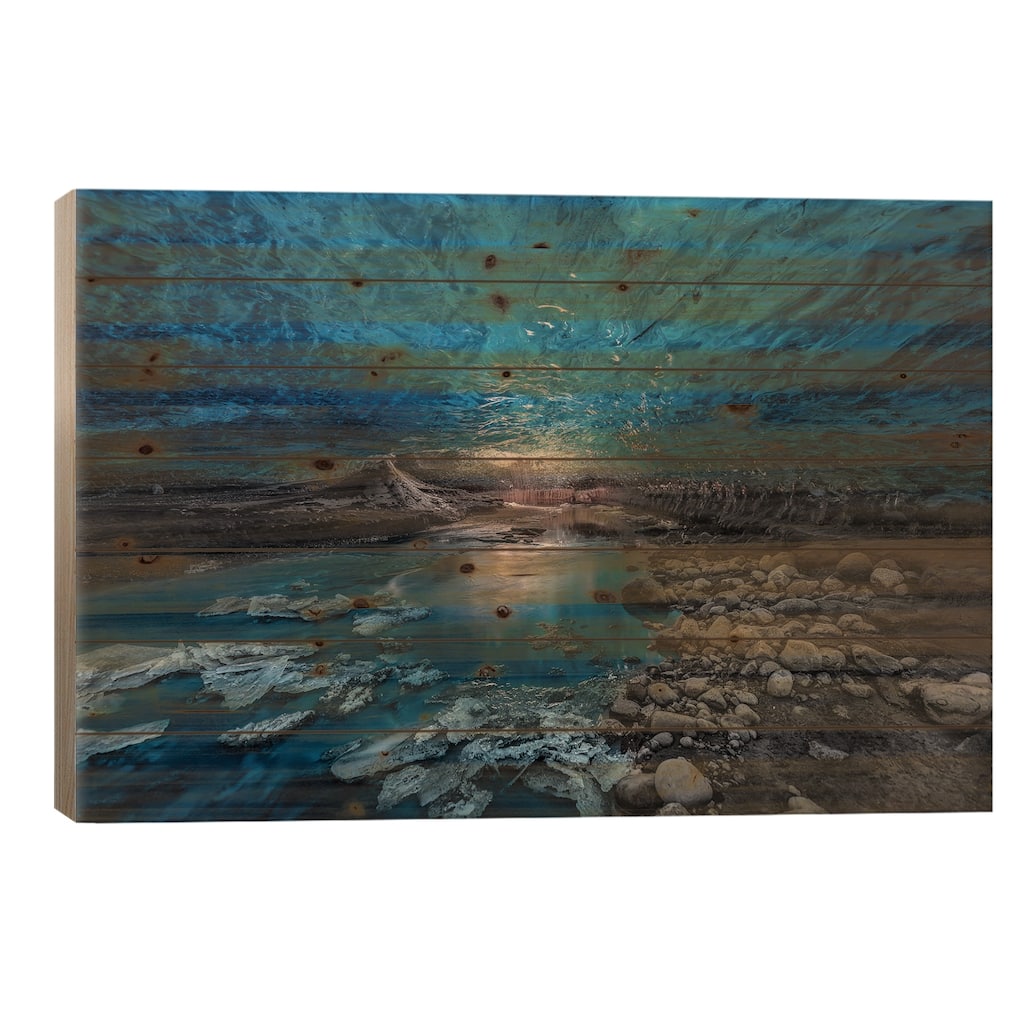 Ice Cave Print On Wood by Javier de la Torre - Multi-Color
