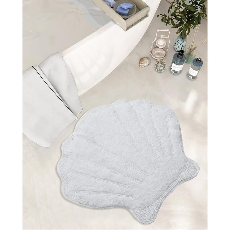 Better Trends Seashell Bath Rug 100% Cotton Absorbent Reversible Bathroom Mat Marilyn Collection