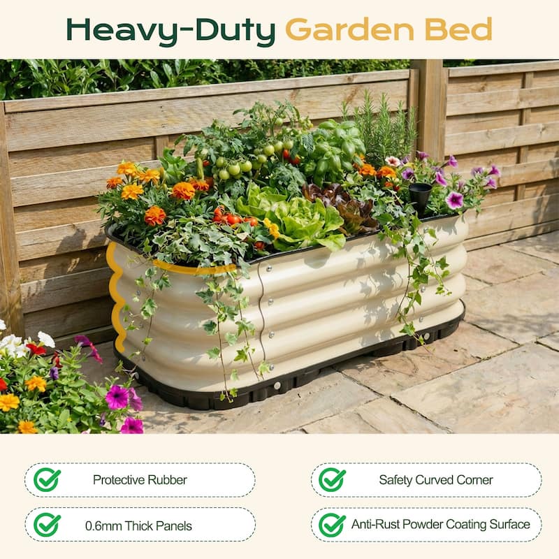 Aoodor Galvanized Self-Watering Planter Box