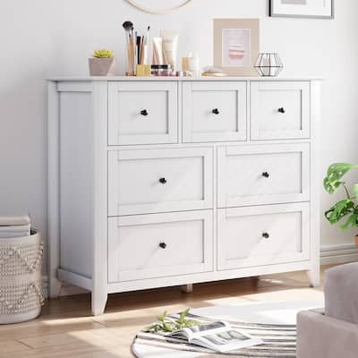 7 Drawer Dresser for Bedroom, Modern Chest of Drawer Dresser