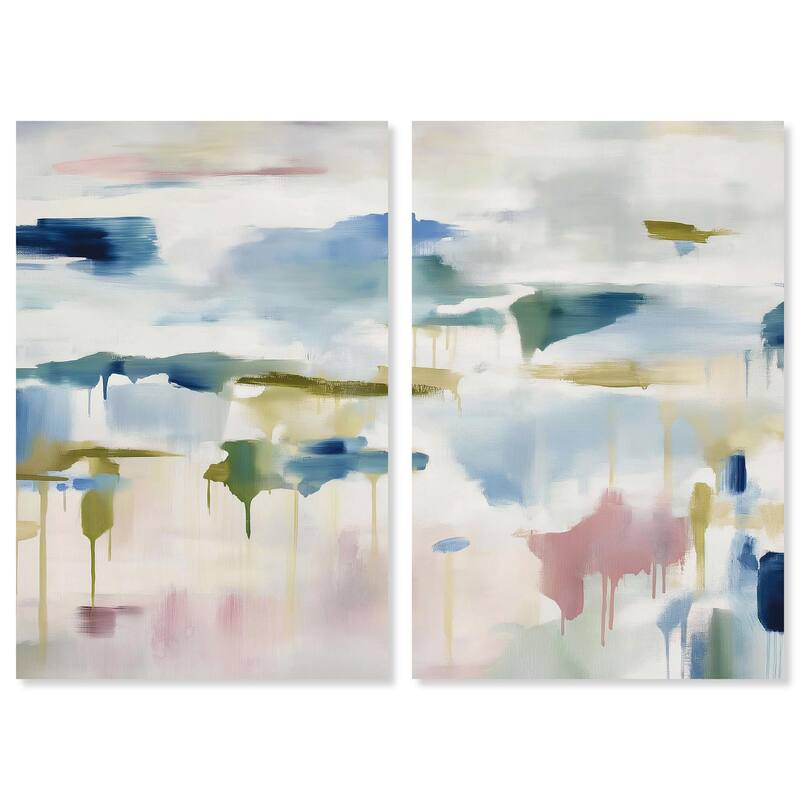 Veil of Azure I Canvas Set of 2 by Art Remedy, Gallery Wrapped - 36" x 54"