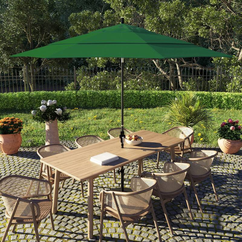 California Umbrella 11' Rd. Alum/Fiberglass Rib Market Umb,Crank Lift/Collar Tilt, Dbl Wind Vent, Black Finish, Olefin Fabric