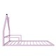 preview thumbnail 4 of 6, Metal House Floor Bed Pink Full Size Bed Frame with Headboard