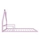 preview thumbnail 5 of 7, Pink Full Size Metal Floor Bed with House-shaped Headboard