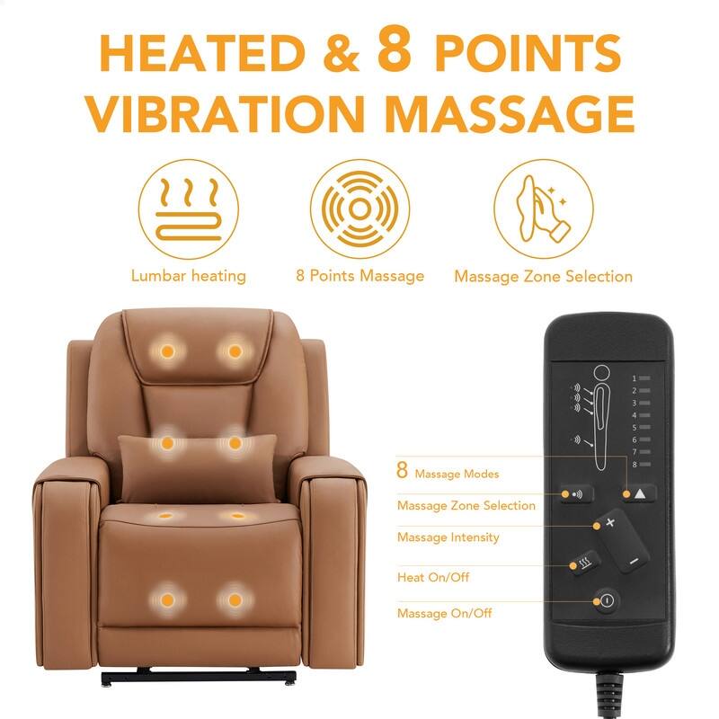 Andy Electric Power Lift Recliner with Heat and Massage for Elderly