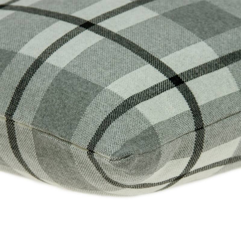 Tartan Square Throw Pillow - 20" - Gray and Black