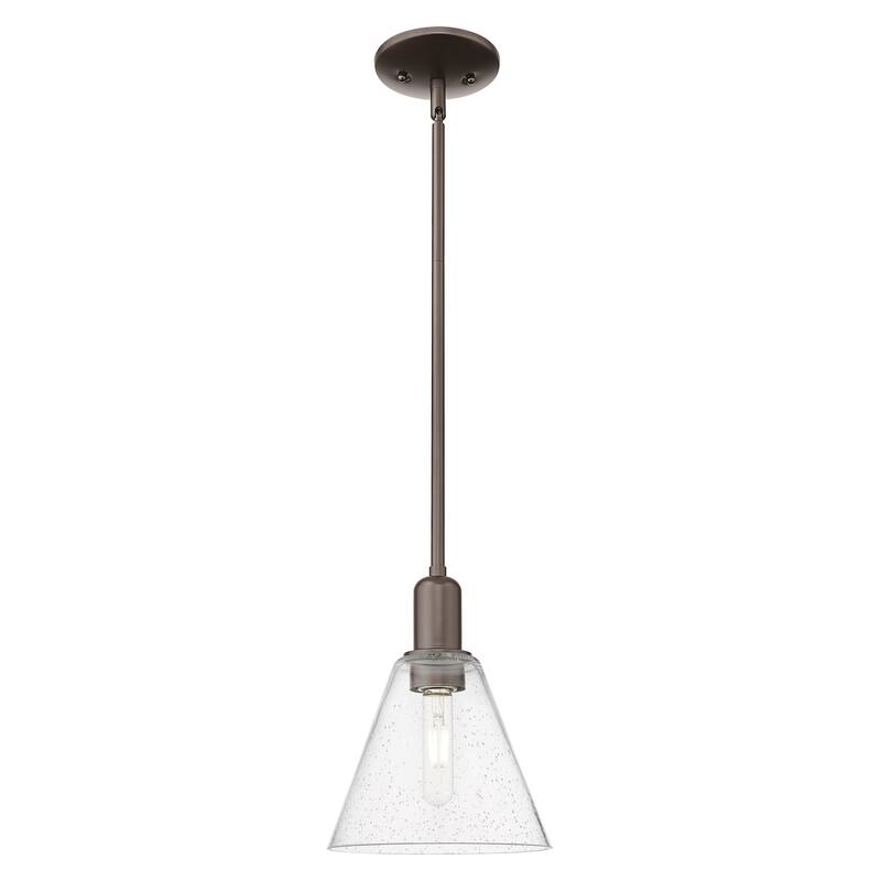 Innovations Lighting Endless Possibilities Arcadia - Berkshire Glass - 1 Light 8" Stem Hung Mini Pendant - Oil Rubbed Bronze/Seedy