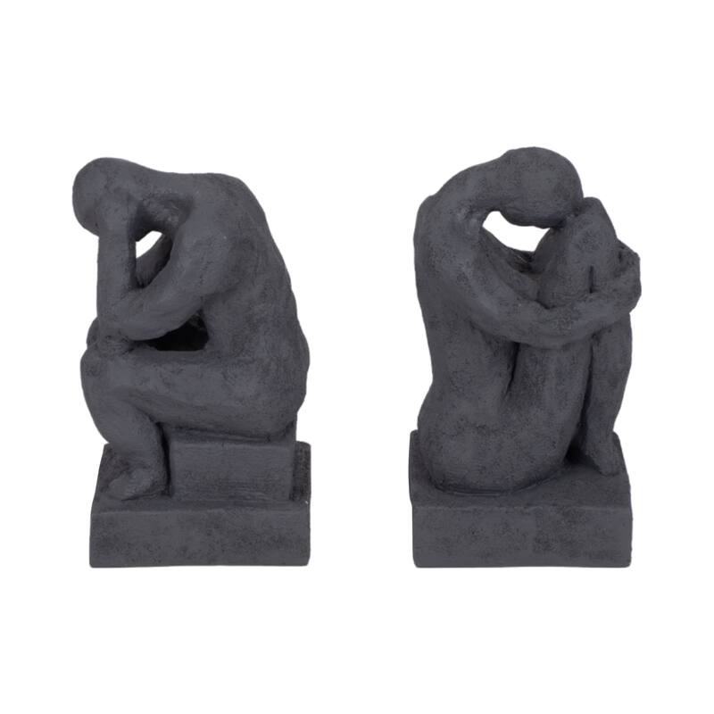 Decorative Abstract Human Figurine Bookends - Set of 2, 7"