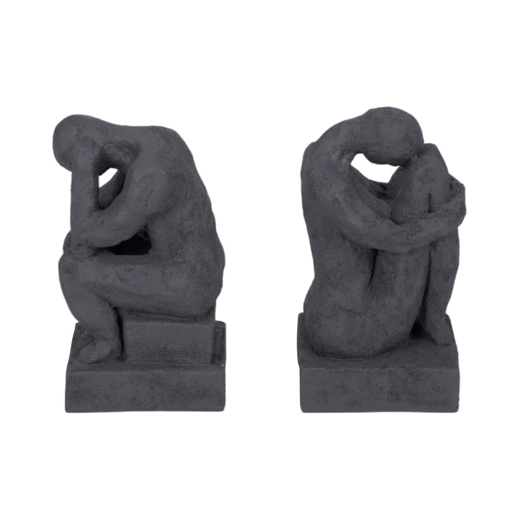Sagebrook 7" Solid Color Square Thinking Man Bookends - 4" x 3" x 7"