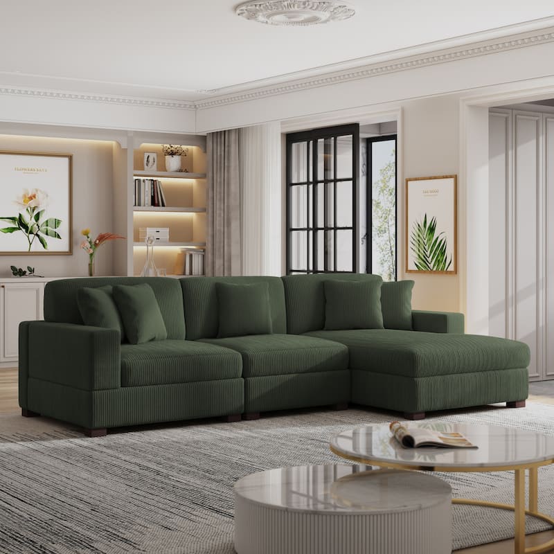 Oversized Modular Sectional Sofa Set with Pillows for Living Room