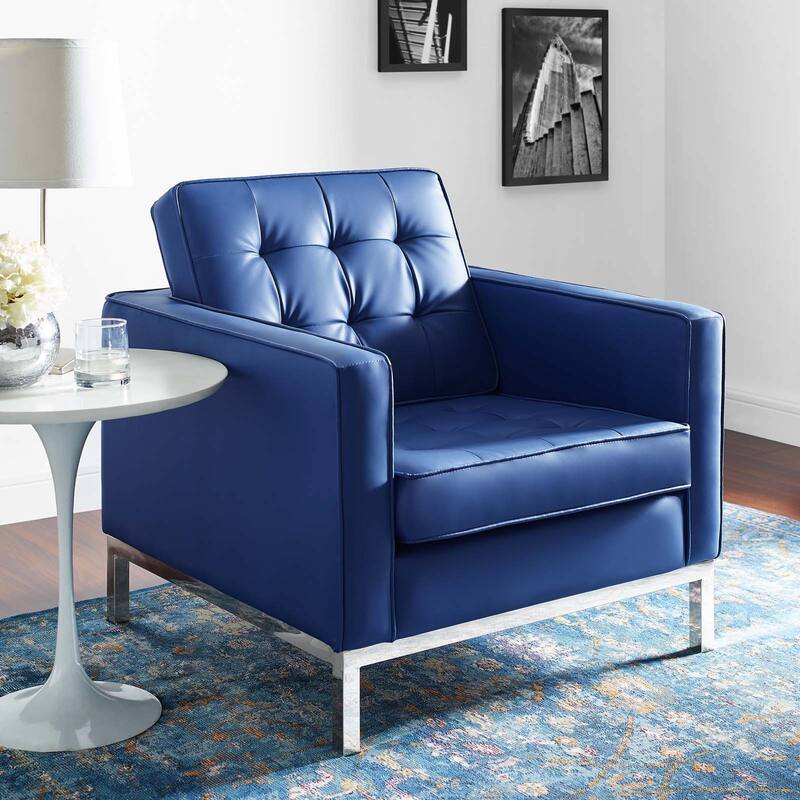 Loft Tufted Vegan Leather Armchair