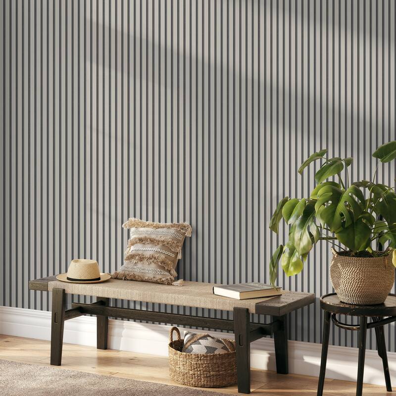 Fine Decor Reggie Stone Vertical Slats Wallpaper
