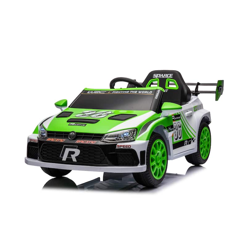 Electric Car for Kids with Seat Belts, Battery Powered Electric Car with Battery Display, Racing Car Toy with Bluetooth