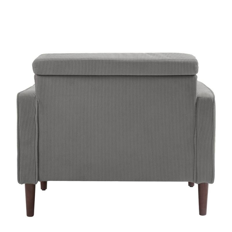 2 Set Upholstered Wide Comfy Accent Club Chair with Wood Leg - 34.6" W x 30.6" D x 28.7" H