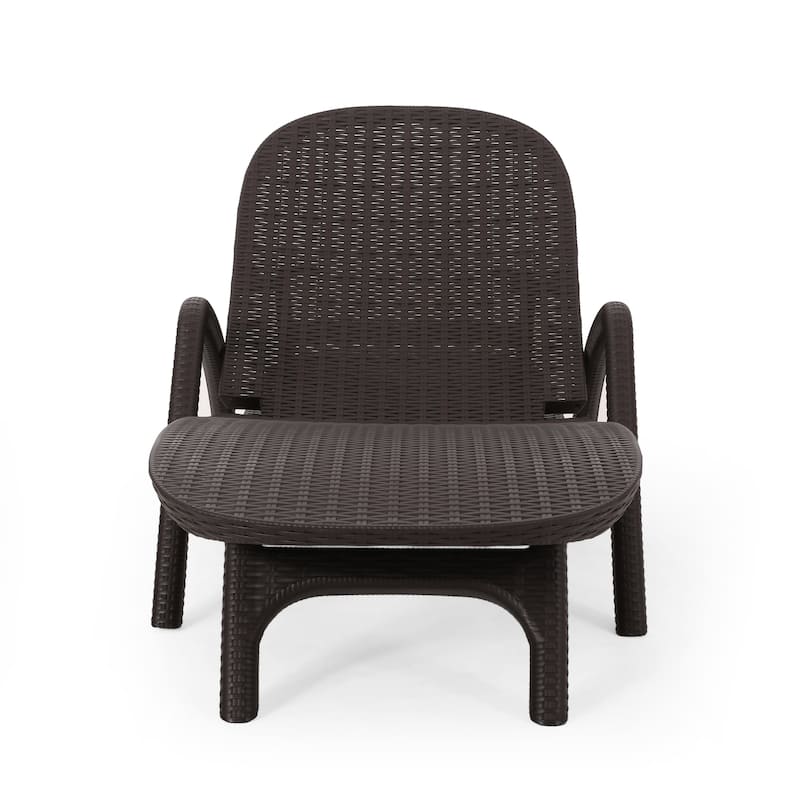 Outdoor Dark Brown Polypropylene Chase Lounge One Piece Patio Chair - 76.5*31.5