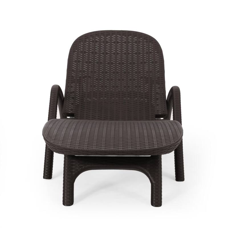 Resin Wicker Reclining Chair, Weather-Resistant Patio Chair Chaise Lounge Chair with Elegant Hand-Crafted Design