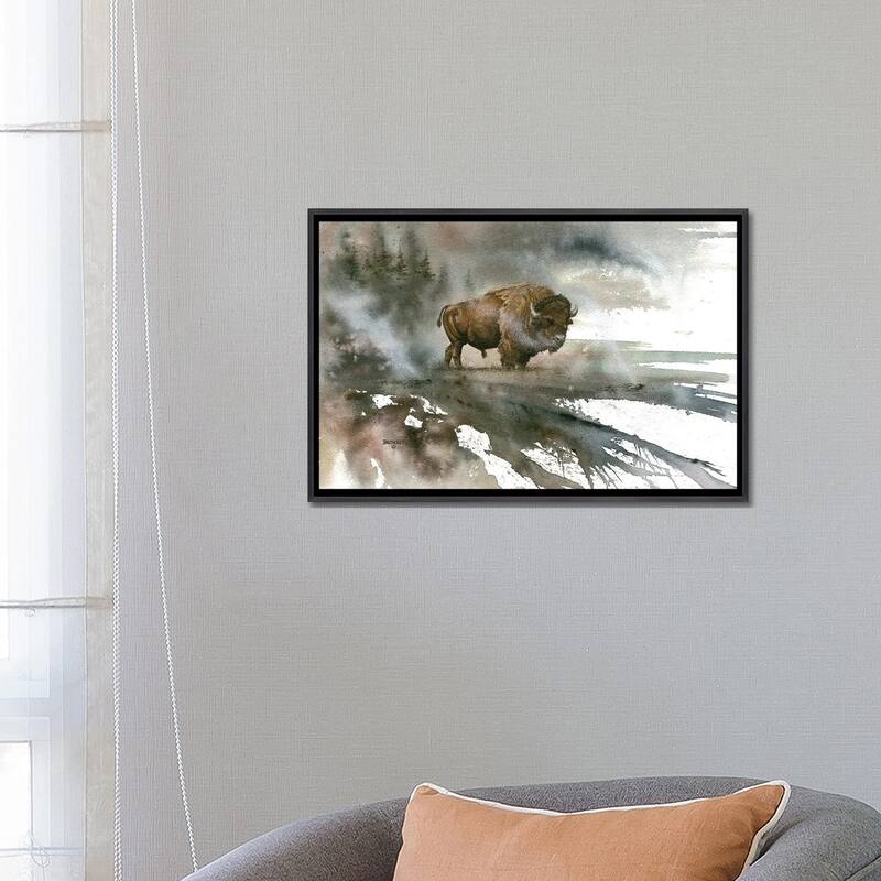 iCanvas "Bison" by Dave Bartholet Framed