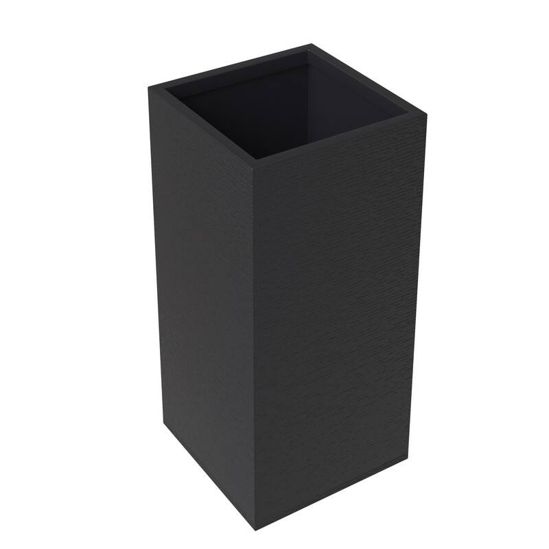 Basalt Modern Tall Square MGO Fiberstone Planter with Drainage, Weather-Resistant Indoor & Outdoor Patio Pot