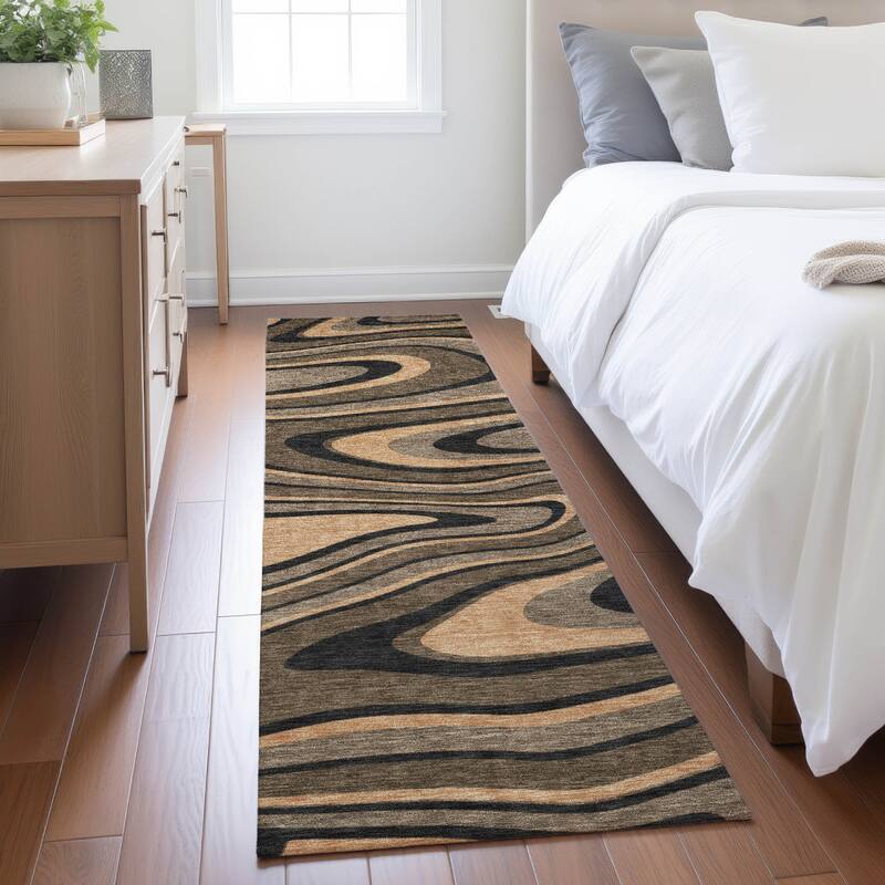Machine Washable Indoor/ Outdoor Abstract Busey Chantille Rug