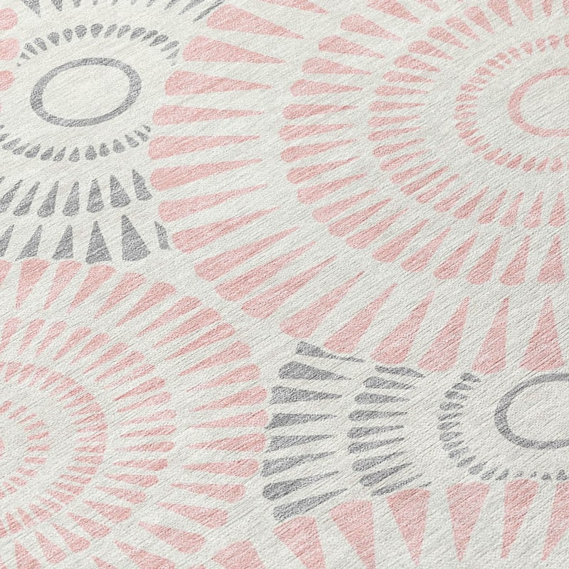 Machine Washable Indoor/ Outdoor Chantille Modern Burst Rug