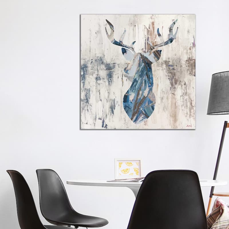iCanvas "Blue Rhizome Deer Bust" by Ann Marie Coolick Canvas Print - 37x37x1.5