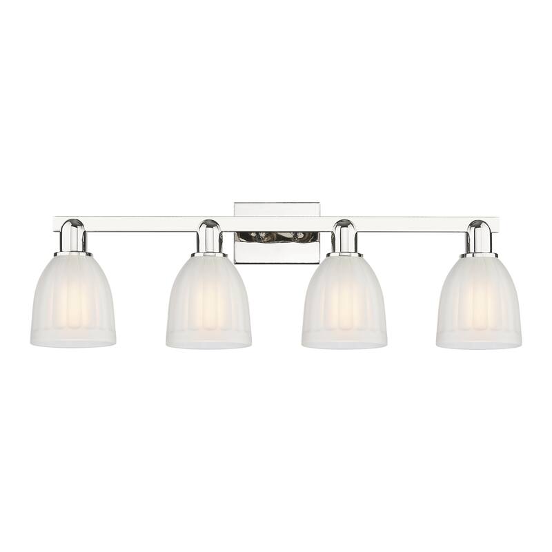 Innovations Lighting Endless Possibilities Arcadia - Brookfield - 4 Light 33" Bath Vanity Light - Polished Nickel/White