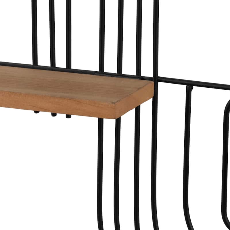 Sagebrook Home 18'' Metal, Wood Brown and Black Loopy Wall Decoration, Unique and Stylish Design for Many Rooms - 24" x 4" x 18"
