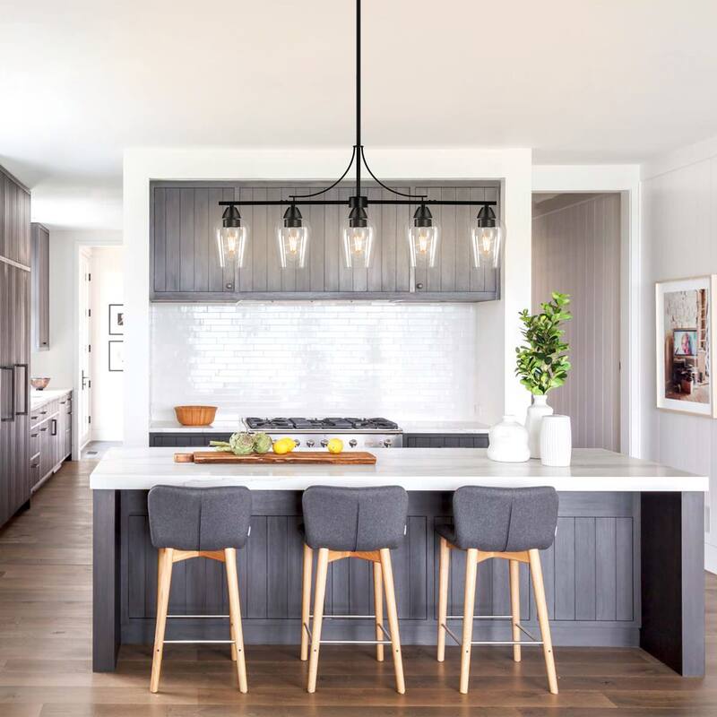 Kitchen Island Lighting Dining Room Light Fixtures Linear Chandelier - 5-Light