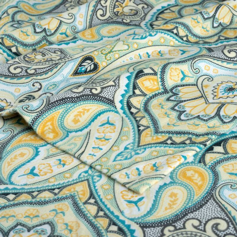 Pointehaven Flannel 180 GSM Brushed Cotton Oversized Pillowcases Pair - King Pillowcases - Henna Paisley