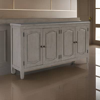 Arin 68 Inch Sideboard Cabinet Console with 2 Doors, Antique Gray Wood