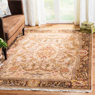 SAFAVIEH Couture Hand-knotted Royal Kerman Roselle Traditional Oriental Wool Rug with Fringe