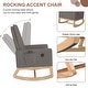 preview thumbnail 9 of 34, VECELO Upholstered Rocking Chair Padded Seat with Pocket and USB Port, Rocking Chair Nursery Rocker