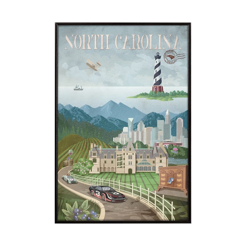 North Carolina Go (SM) Framed Art Print