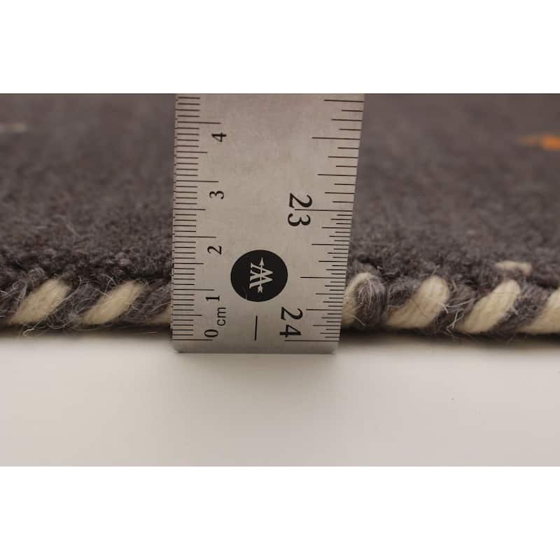 Kashkuli Gabbeh Grey Rug 1'11" x 5'10" - 1'11 x 5'10