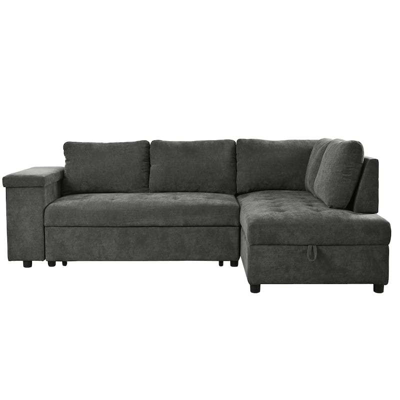 91.5 Inch L Shaped Couch with Pull Out Bed