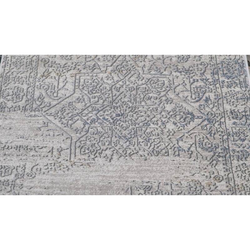 Distressed Phlox Beige Grey Rug
