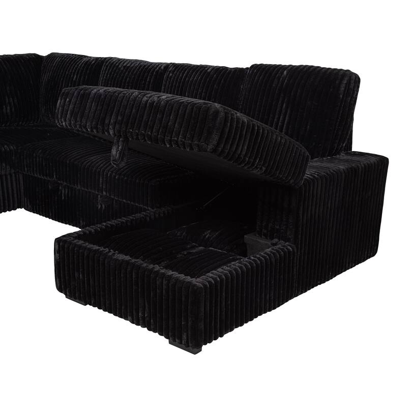 Devonshire Sleeper Sectional Sofa Storage Chaise - 122.00'' x 96.75''-50.00'' x 39.25''