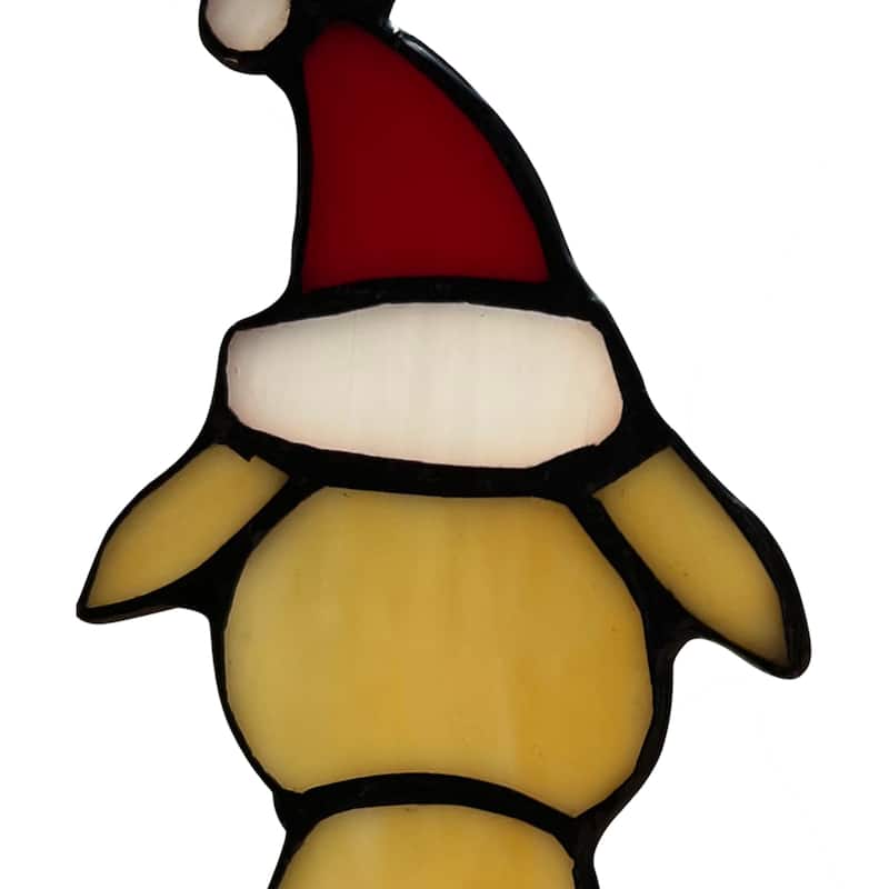 River of Goods Set of 2 "Precious Puppies" River of Goods Stained Glass Holiday Ornaments - 2.4" x 0.25" x 5.5"