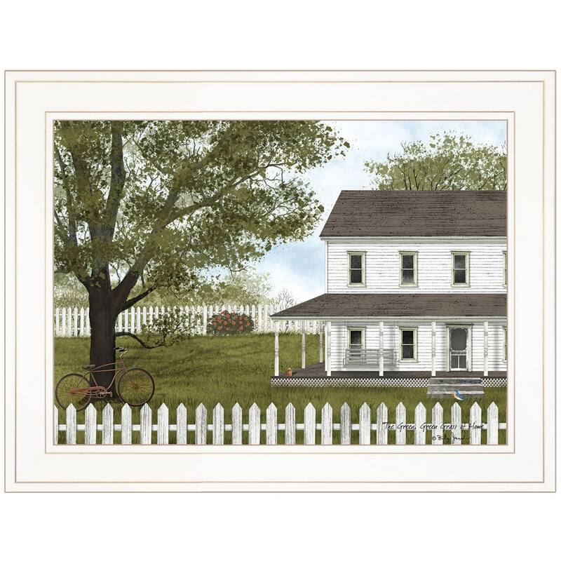 TrendyDecor4U Traditional "GREEN, GREEN GRASS OF HOME" Framed Print Wall Art by Billy Jacobs