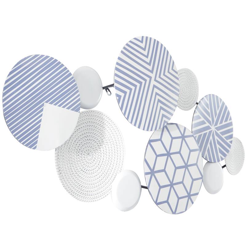 Metal Plate Home Wall Decor with Intricate Patterns - Black or Blue - CosmoLiving by Cosmopolitan