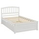 preview thumbnail 9 of 8, Wood Platform Bed with Trundle - Minimalistic, Stylish Frame in White Finish, White