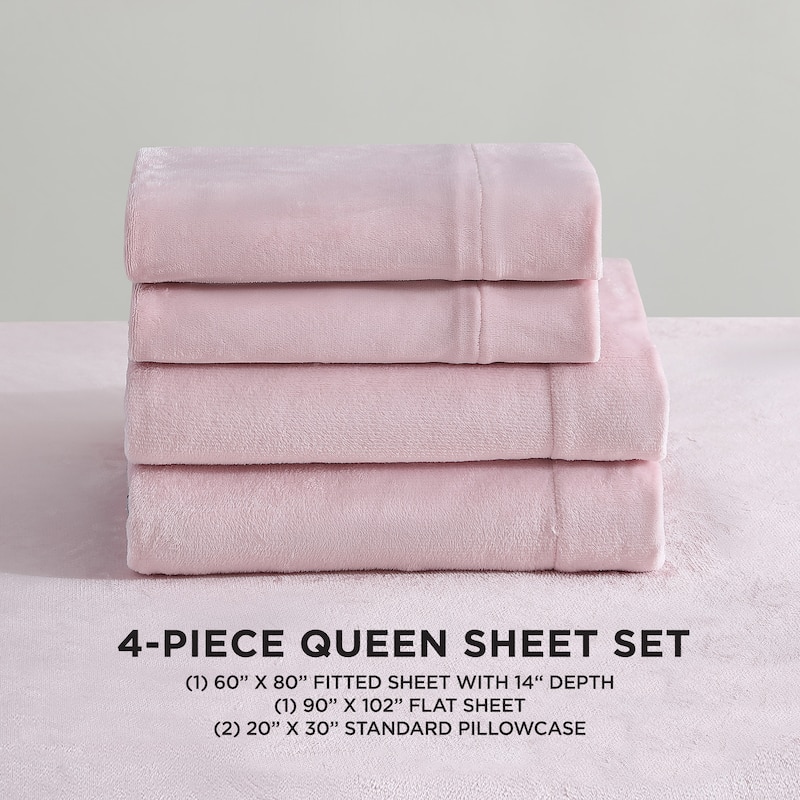 Juicy Couture Plush Sheet and Pillow Cases Set