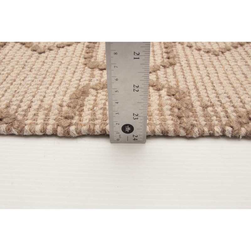 ECARPETGALLERY Braid weave Sienna Khaki Wool Rug - 5'1 x 7'6