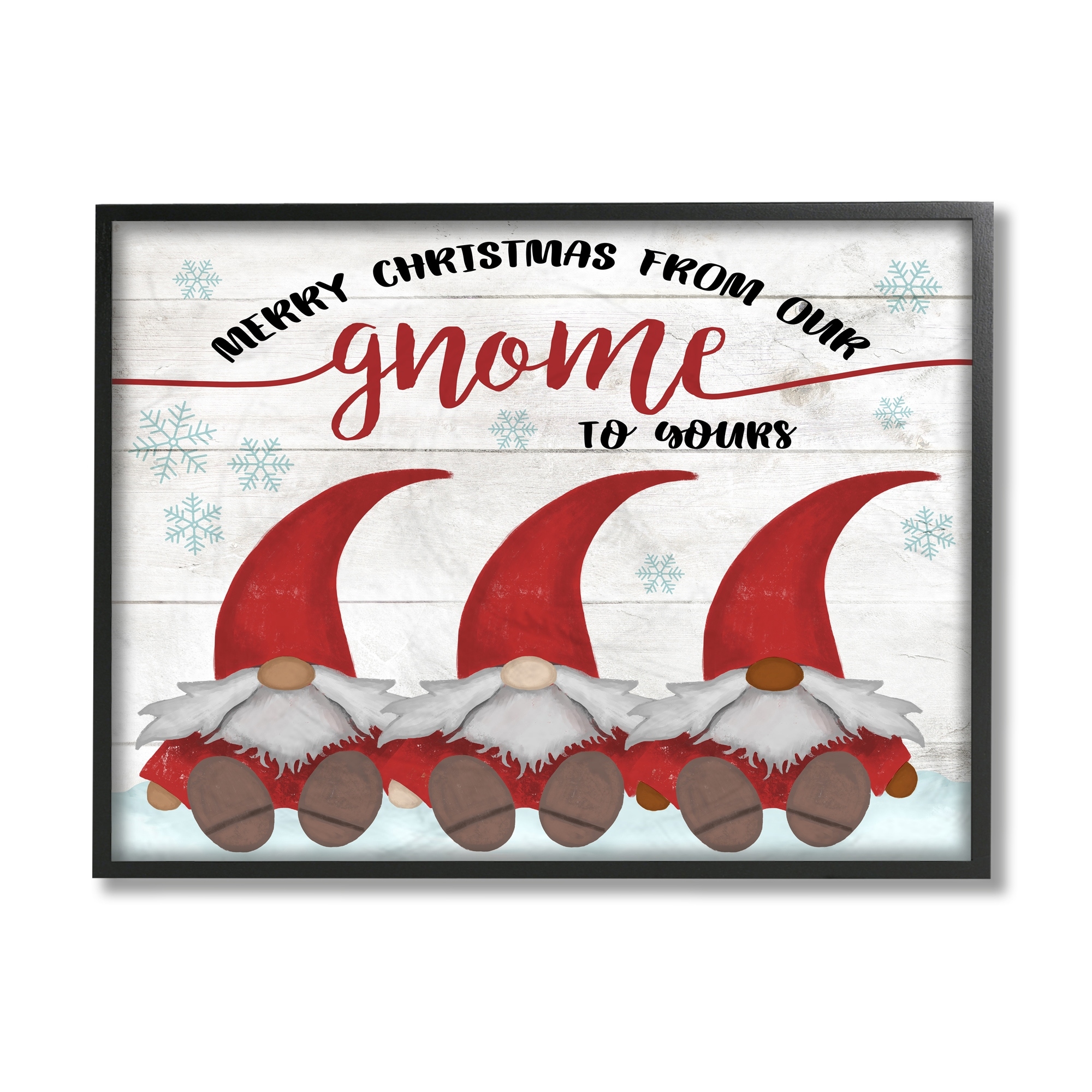 Download Stupell Industries Merry Christmas Gnome Home Pun Snowflakes Framed Wall Art Overstock 32318135