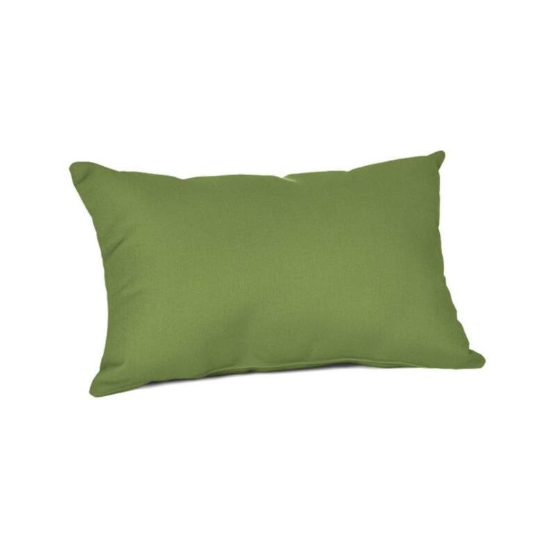 Sunbrella Solid Fabric 1-Piece Indoor/Outdoor Lumbar Pillow, 19"W x 12"L - 19"W x 12"L - Spectrum Cilantro