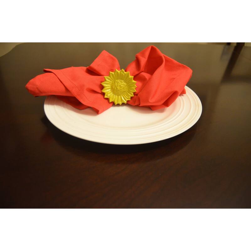 Napkin Rings Set of 12 (Yellow Sunflower, Antique)