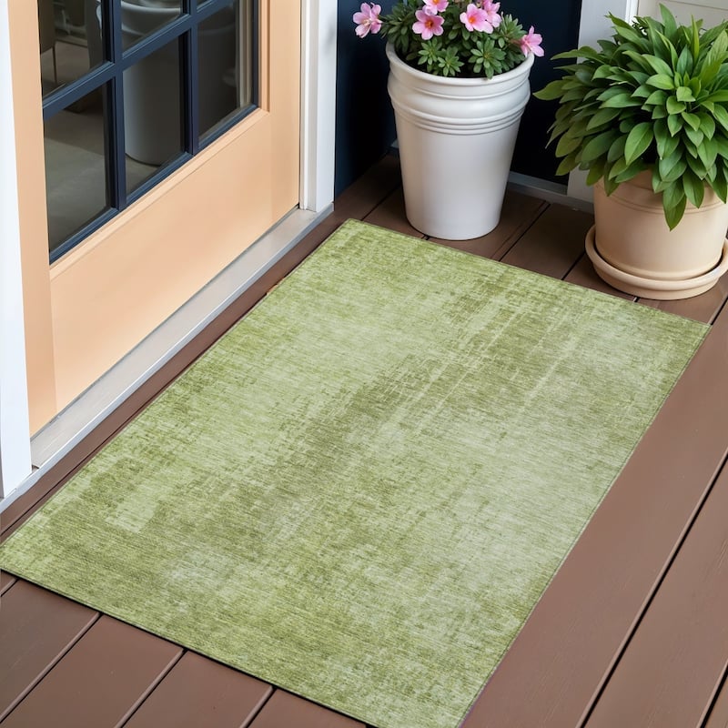HomeRoots Abstract Transitional Rectangle Outdoor Rug - 3' x 5'