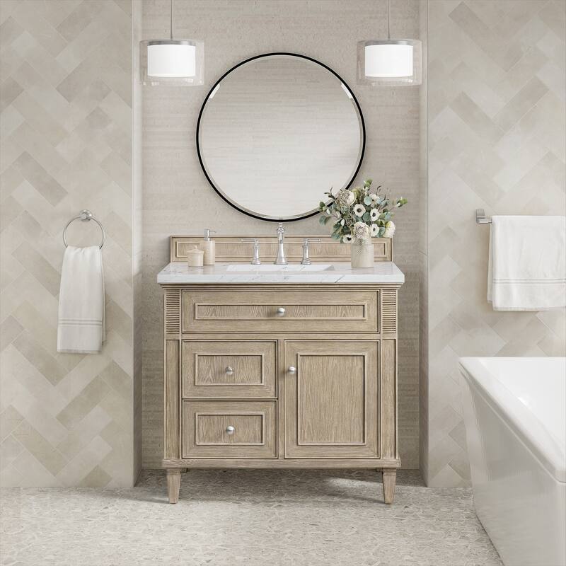 James Martin Vanities Lorelai 36" Single Vanity, Whitewashed Oak